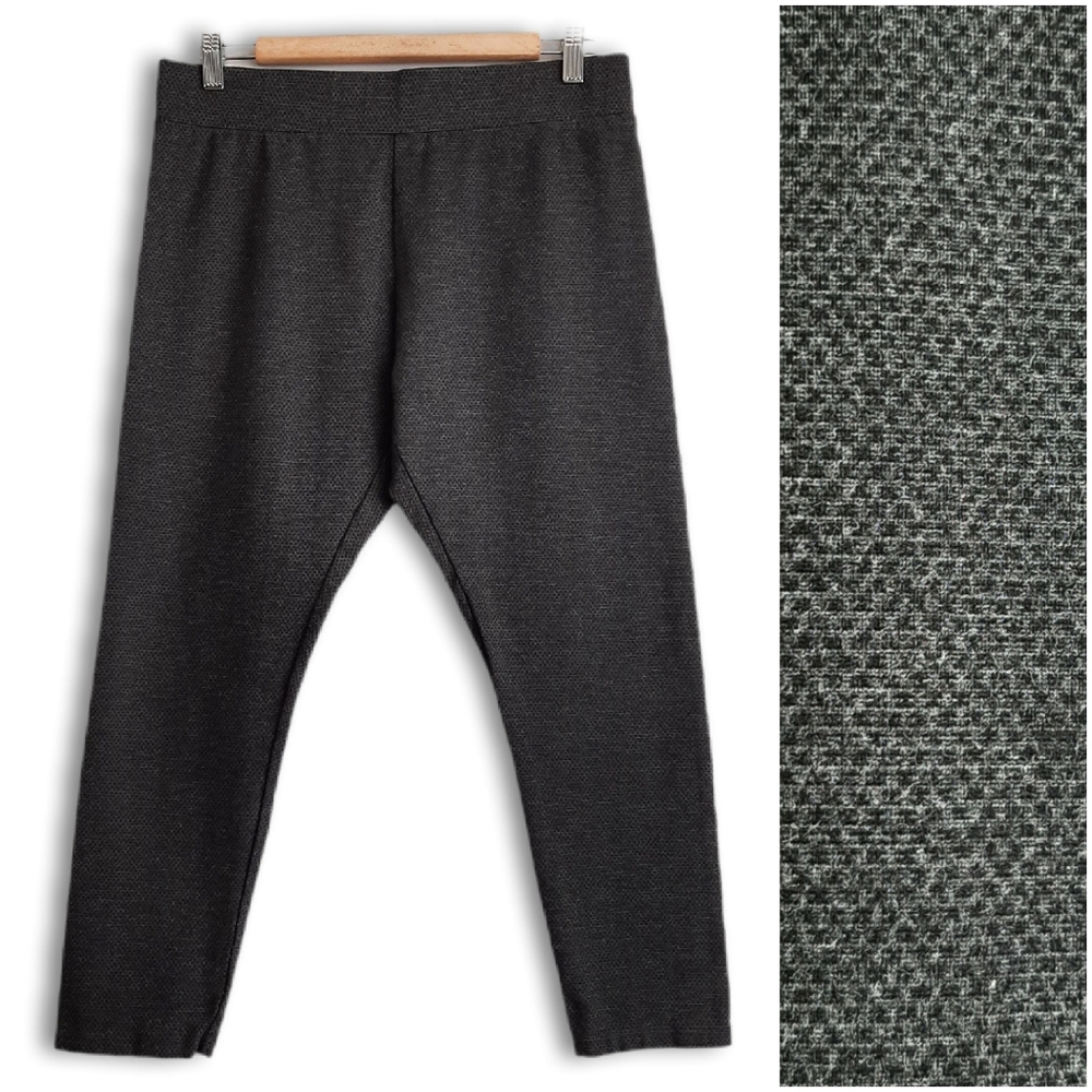 WORKSHOP Republic Clothing Crop Pull-on Stretch Slim Capri Gray Leggings Sz L